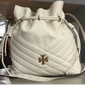 Tory Burch Cream Quilted Shoulder Bag